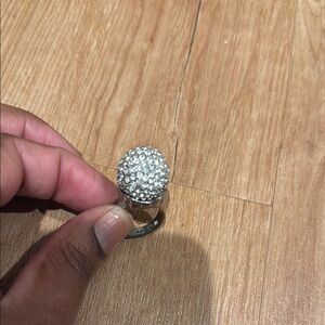 Betsey Johnson Silver Sparkling Dome Ring